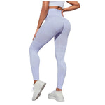 Charger l'image dans la galerie, Vue arrière du legging 3D sculptant violet clair Zafora, taille haute avec effet push-up et galbant des fesses