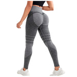 Charger l&#39;image dans la galerie, Vue arrière du legging 3D sculptant gris foncé Zafora, taille haute avec effet push-up et galbant des fesses
