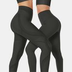 Charger l&#39;image dans la galerie, Deux femmes portant le legging 3D sculptant noir Zafora, taille haute, effet push-up et anti-cellulite
